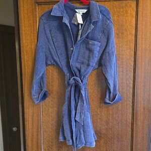 Daydreamer Blue Textured Utility Jacket